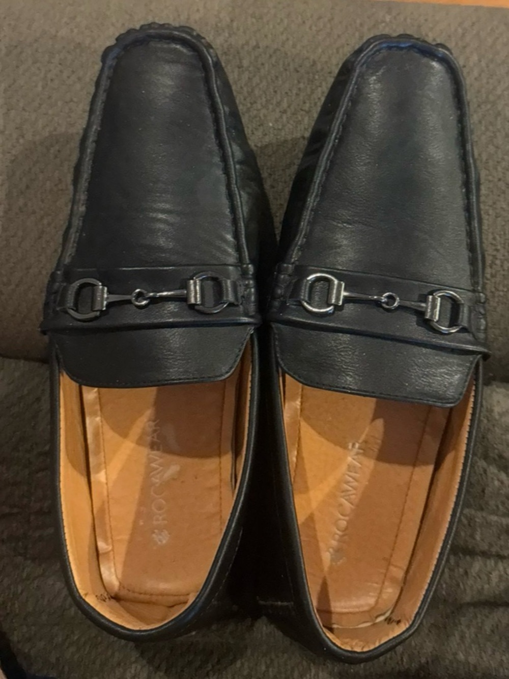 Rocawear Black Slip-On Loafers with Silver Bit Accent-10 1/2